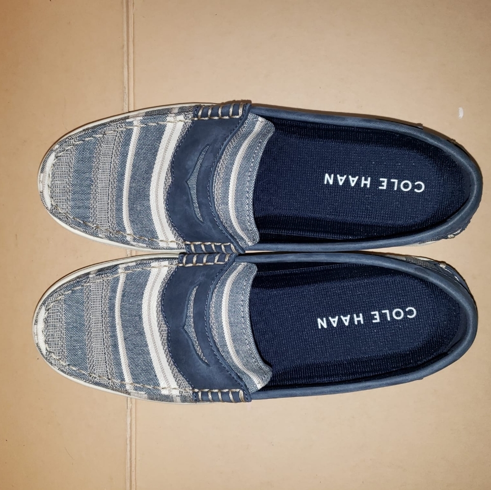 Cole Haan Men's Nantucket Loafer - Navy Stripe 7.5 - Picture 2 of 8